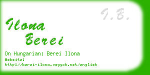 ilona berei business card